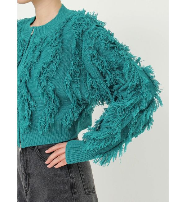 EVRIS「フリンジニットショートカーディガン」|カーディガン|