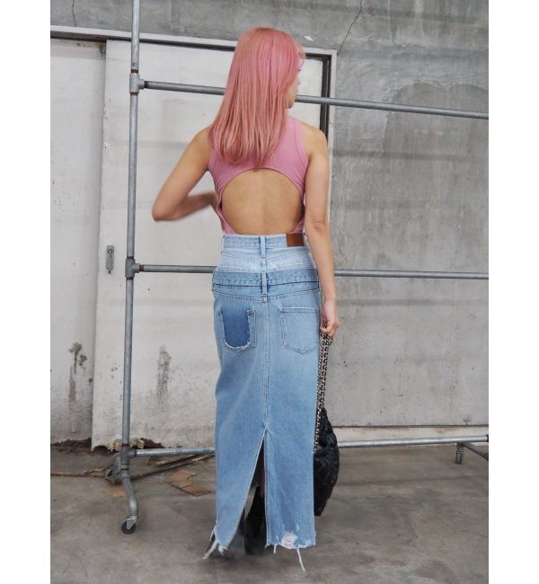 EVRIS「バックオープンボディースーツ」|タンクトップ|