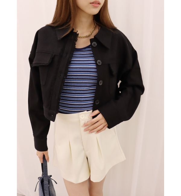 EVRIS「フリンジツイルショートジャケット」|その他|