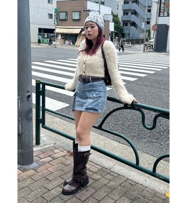 EVRIS「シャギークロップドニットトップス」|ニット・セーター|