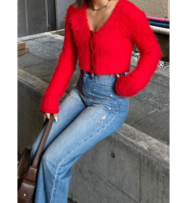 EVRIS「シャギークロップドニットトップス」|ニット・セーター|