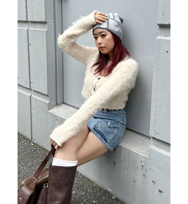 EVRIS「シャギークロップドニットトップス」|ニット・セーター|