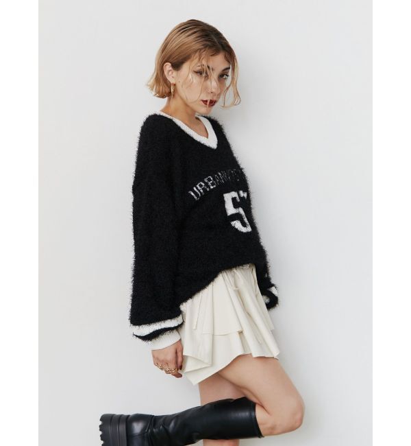 EVRIS「シャギーユニフォームミニニットワンピース」|ワンピース|