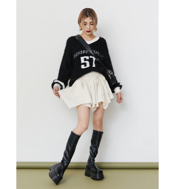 EVRIS「シャギーユニフォームミニニットワンピース」|ワンピース|