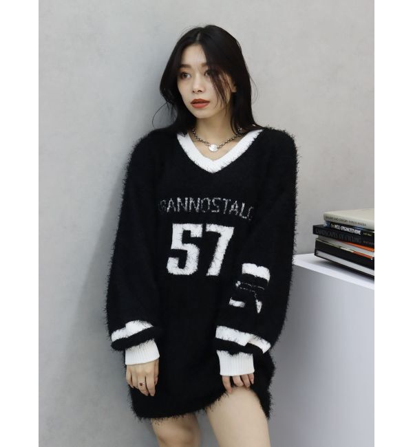 EVRIS「シャギーユニフォームミニニットワンピース」|ワンピース|