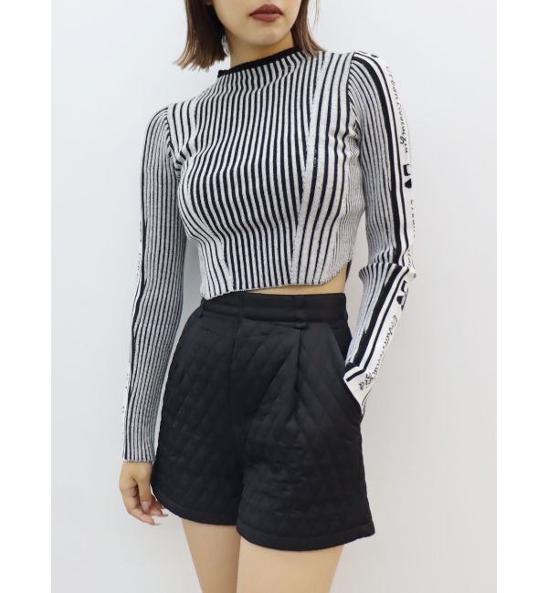 EVRIS「ロゴラインタートルニットトップス」|ニット・セーター|