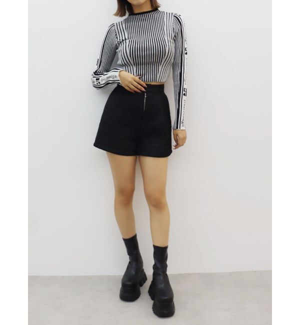 EVRIS「ロゴラインタートルニットトップス」|ニット・セーター|