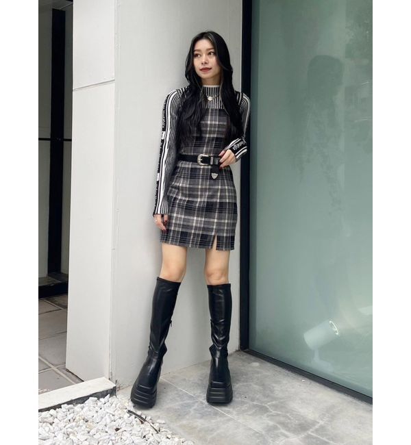 EVRIS「ロゴラインタートルニットトップス」|ニット・セーター|