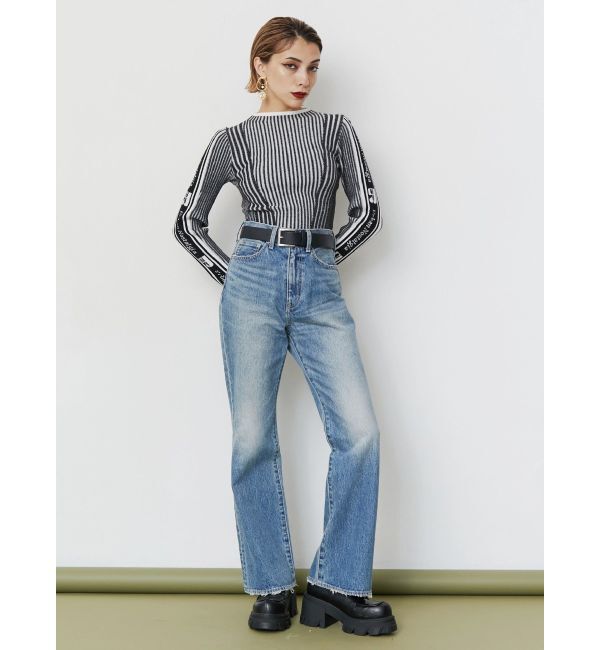 EVRIS「ロゴラインタートルニットトップス」|ニット・セーター|