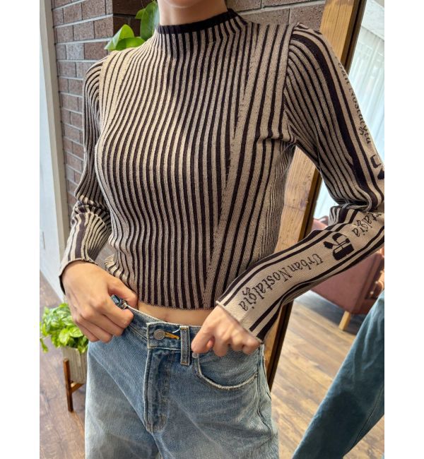 EVRIS「ロゴラインタートルニットトップス」|ニット・セーター|