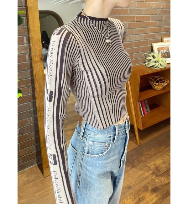 EVRIS「ロゴラインタートルニットトップス」|ニット・セーター|