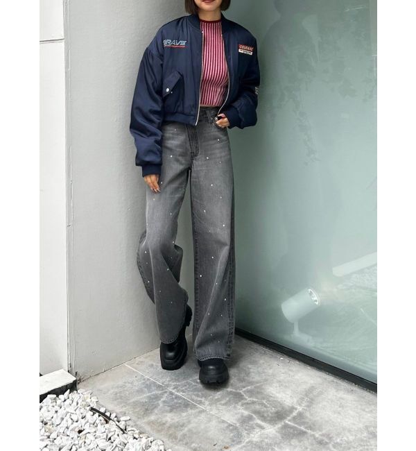 EVRIS「ロゴラインタートルニットトップス」|ニット・セーター|