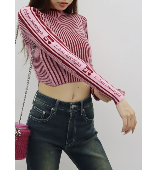 EVRIS「ロゴラインタートルニットトップス」|ニット・セーター|