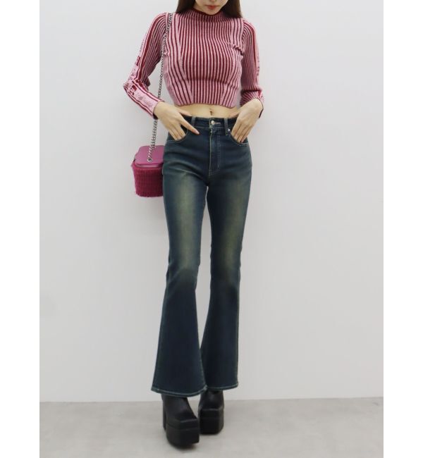 EVRIS「ロゴラインタートルニットトップス」|ニット・セーター|