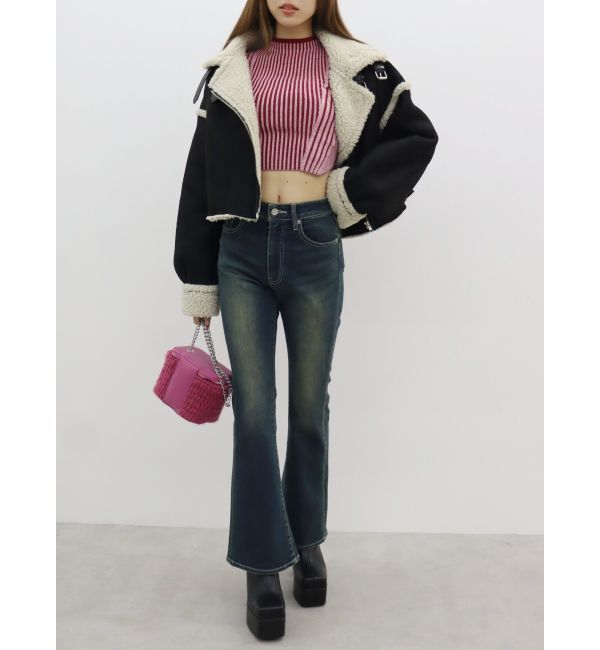 EVRIS「ロゴラインタートルニットトップス」|ニット・セーター|