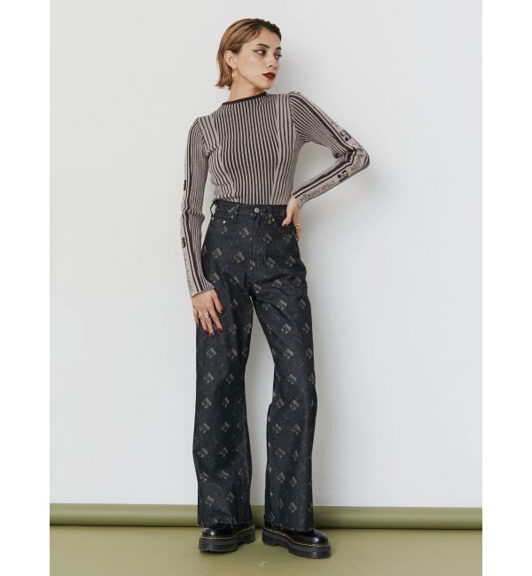 EVRIS「ロゴラインタートルニットトップス」|ニット・セーター|