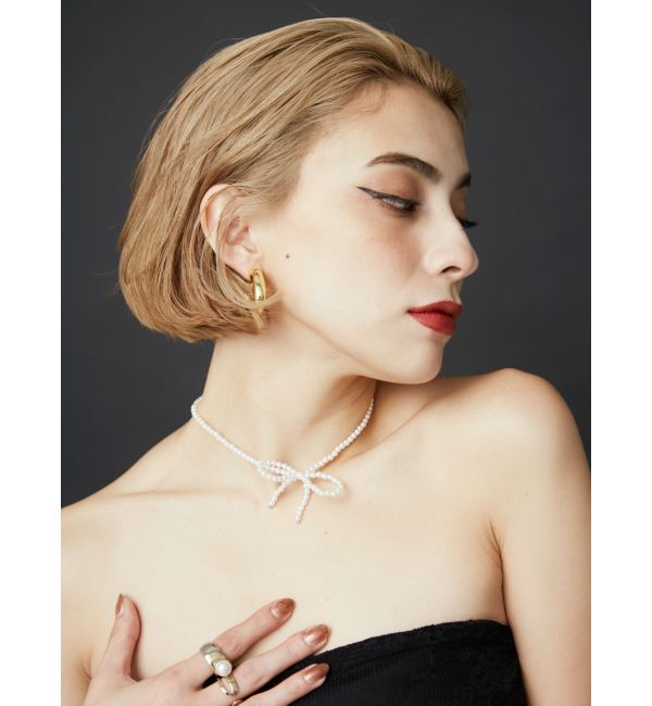 EVRIS「PEARL RIBBON CHOKER」|ネックレス|