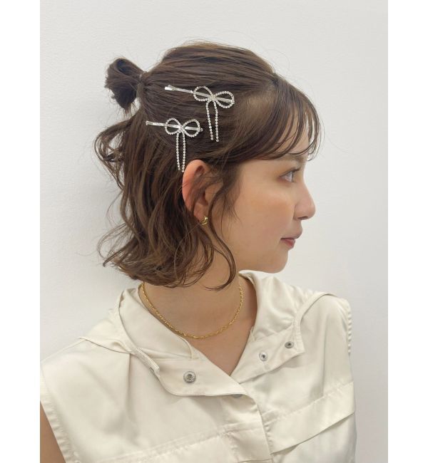 EVRIS「RHINESTONE RIBBON ヘアピン」|その他|