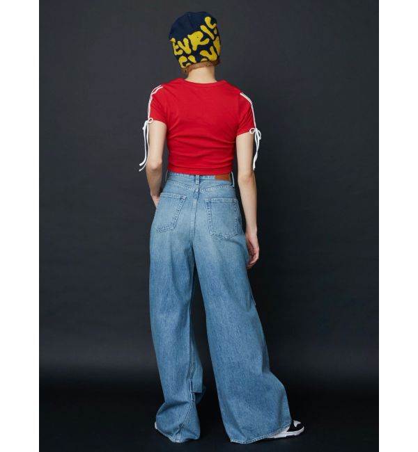 EVRIS「ニータックワイドデニムパンツ」|デニム|