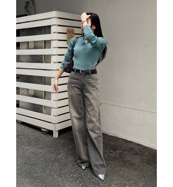 EVRIS「ロゴリブニットボディースーツ」|ニット・セーター|