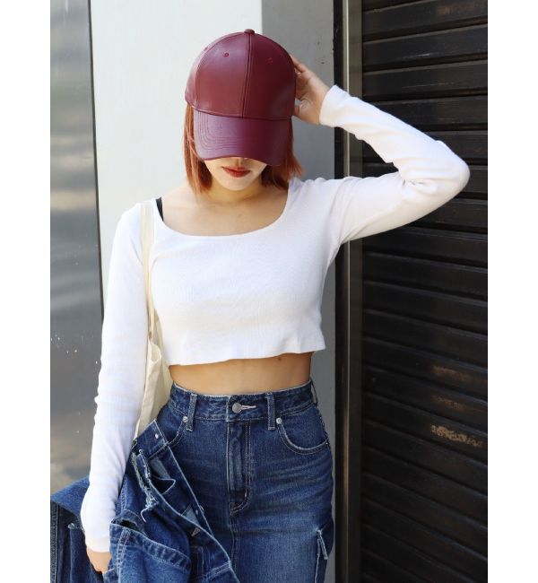 EVRIS「スクエアクロップドトップス」|Tシャツ・カットソー|ホワイト