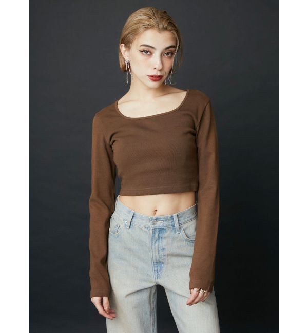 EVRIS「スクエアクロップドトップス」|Tシャツ・カットソー|
