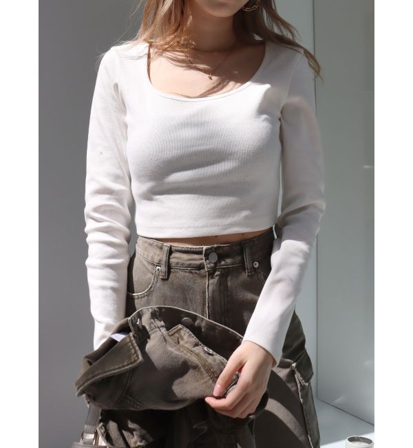 EVRIS「スクエアクロップドトップス」|Tシャツ・カットソー|