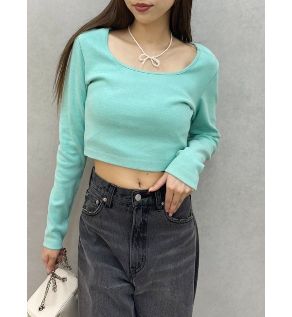 EVRIS「スクエアクロップドトップス」|Tシャツ・カットソー|