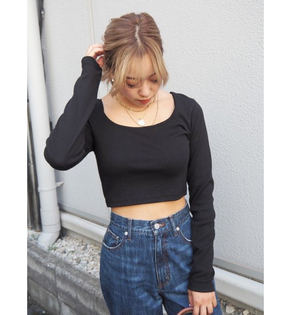 EVRIS「スクエアクロップドトップス」|Tシャツ・カットソー|