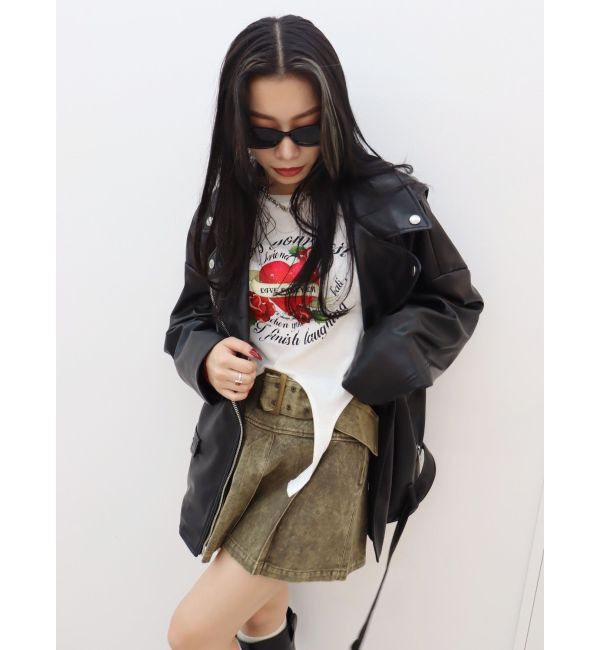 EVRIS「ルーズシルエットライダース」|ライダースジャケット|