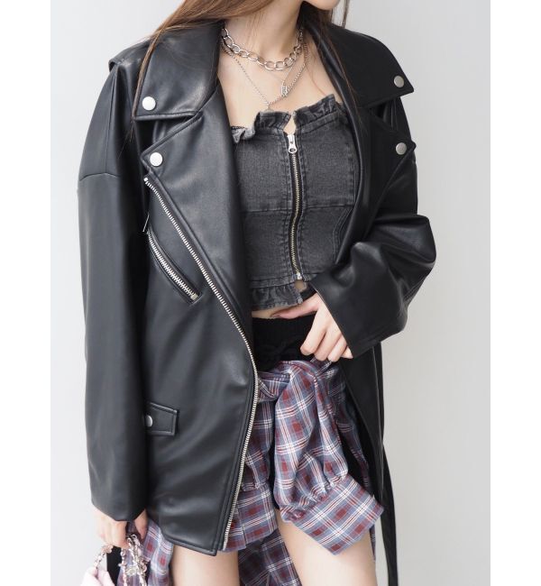 EVRIS「ルーズシルエットライダース」|ライダースジャケット|