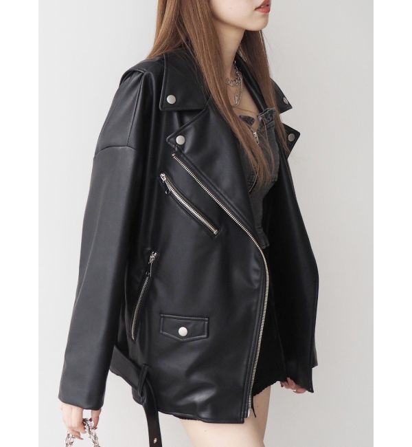 EVRIS「ルーズシルエットライダース」|ライダースジャケット|