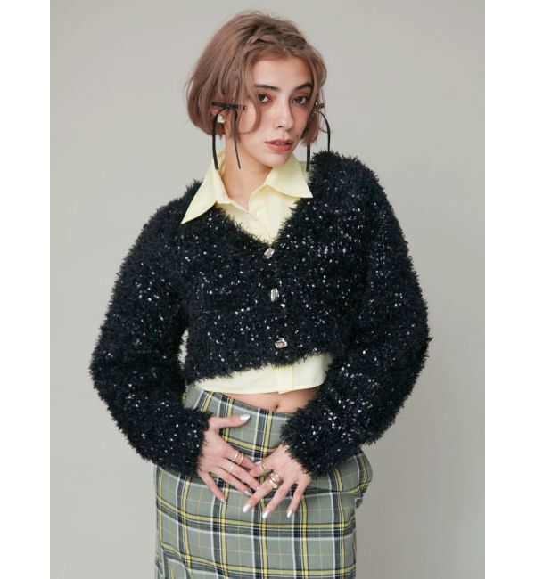 EVRIS「ミックスファンシーヤーンショートカーディガン」|カーディガン|