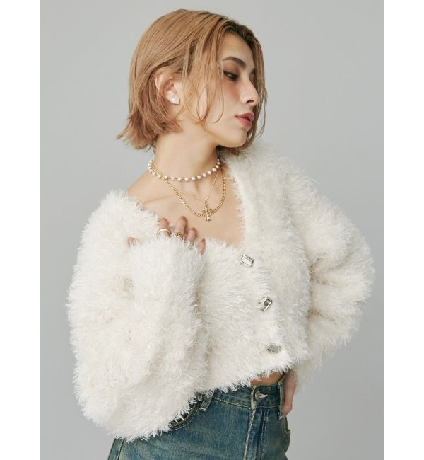 EVRIS「ミックスファンシーヤーンショートカーディガン」|カーディガン|