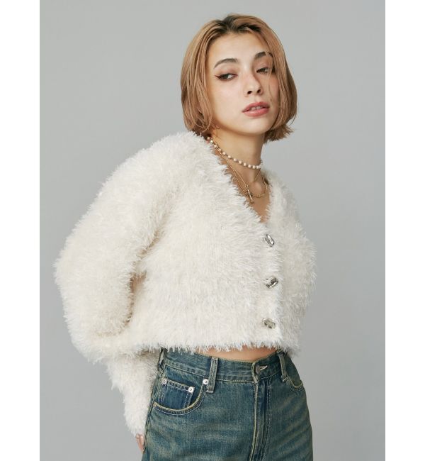 EVRIS「ミックスファンシーヤーンショートカーディガン」|カーディガン|