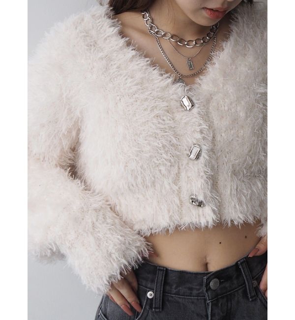 EVRIS「ミックスファンシーヤーンショートカーディガン」|カーディガン|