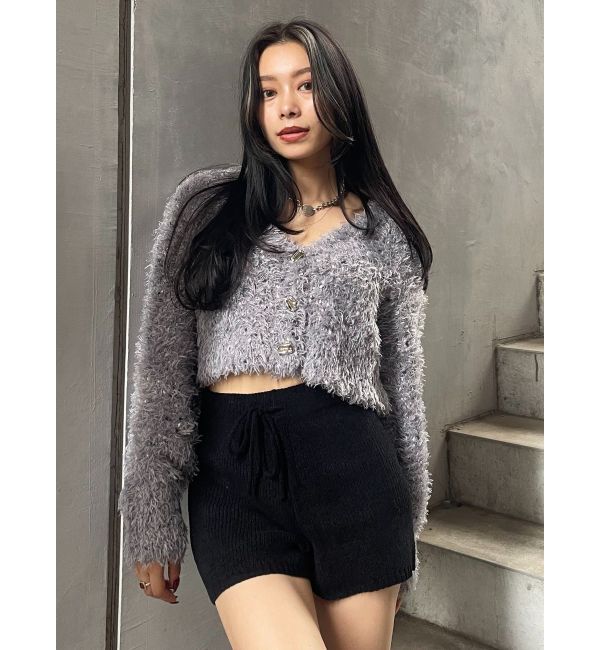 EVRIS「ミックスファンシーヤーンショートカーディガン」|カーディガン|