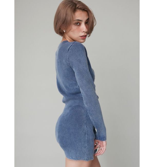 EVRIS「ブリーチヘンリーネックリブタイトワンピース」|ワンピース|