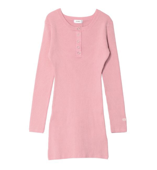 EVRIS「ブリーチヘンリーネックリブタイトワンピース」|ワンピース|