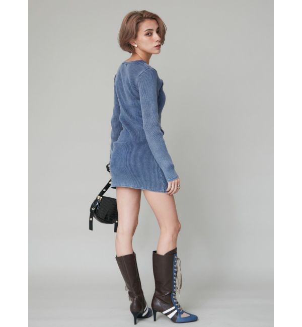 EVRIS「ブリーチヘンリーネックリブタイトワンピース」|ワンピース|