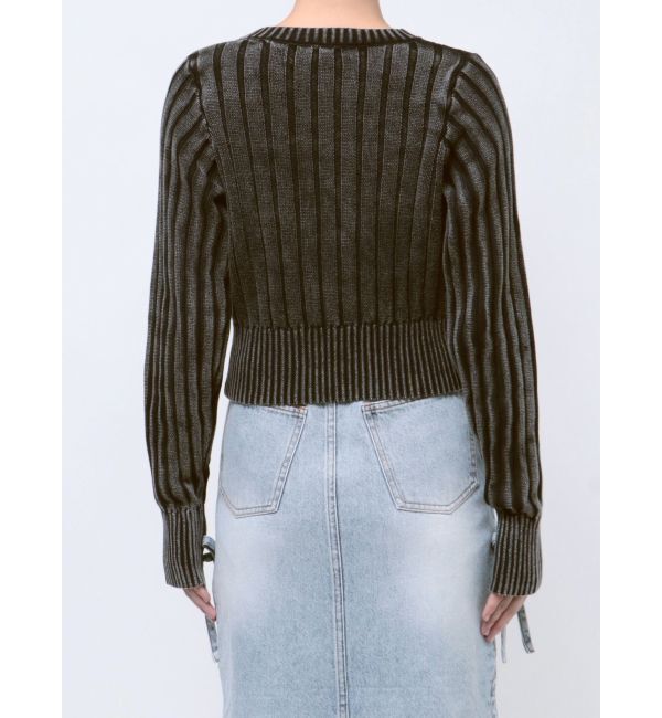 EVRIS「ワンポイントリブブリーチニットカーディガン」|カーディガン|