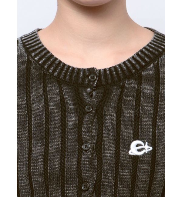 EVRIS「ワンポイントリブブリーチニットカーディガン」|カーディガン|