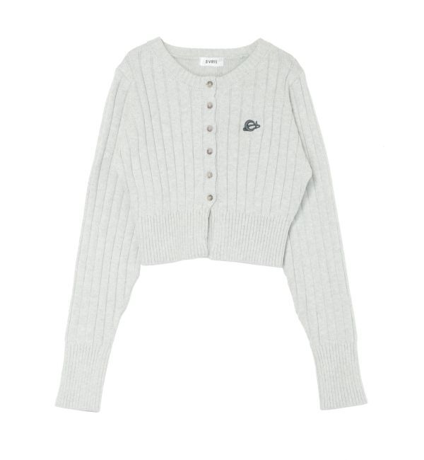 EVRIS「ワンポイントリブブリーチニットカーディガン」|カーディガン|