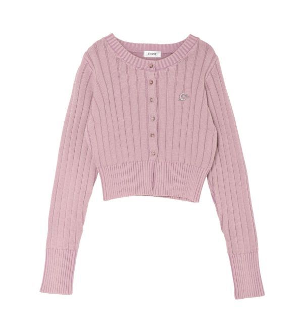 EVRIS「ワンポイントリブブリーチニットカーディガン」|カーディガン|