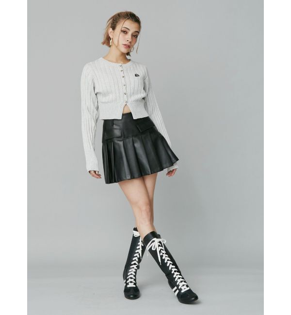 EVRIS「ワンポイントリブブリーチニットカーディガン」|カーディガン|