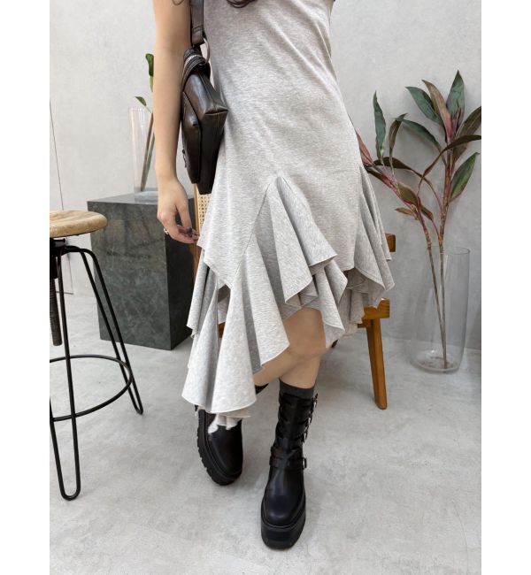 EVRIS「レースドッキングアシンメトリーミニワンピース」|ワンピース|