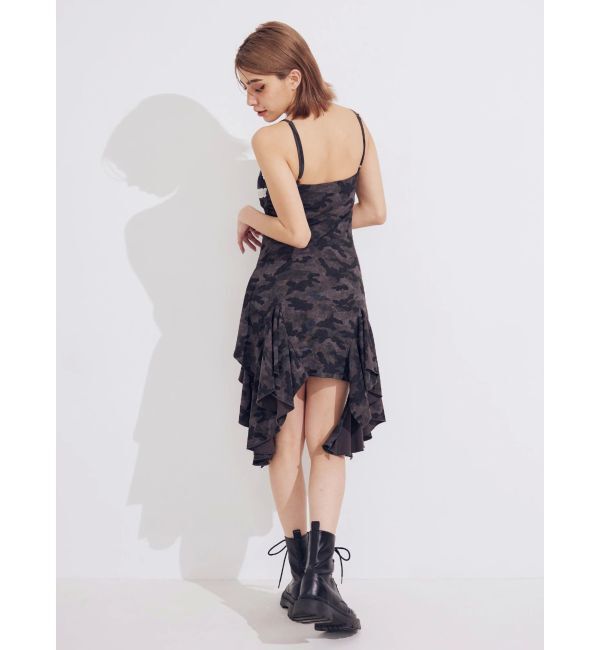 EVRIS「レースドッキングアシンメトリーミニワンピース」|ワンピース|