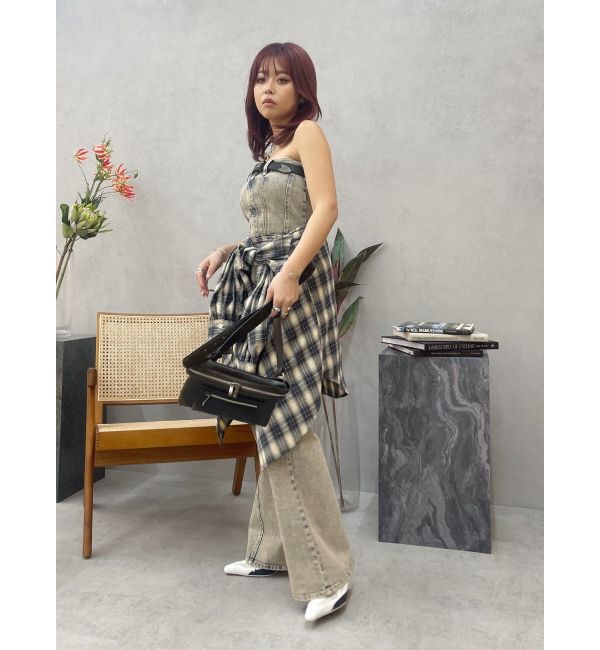 EVRIS「フーディーチェックオーバーサイズシャツ【セットアップ着用可能】」|シャツ・ブラウス|