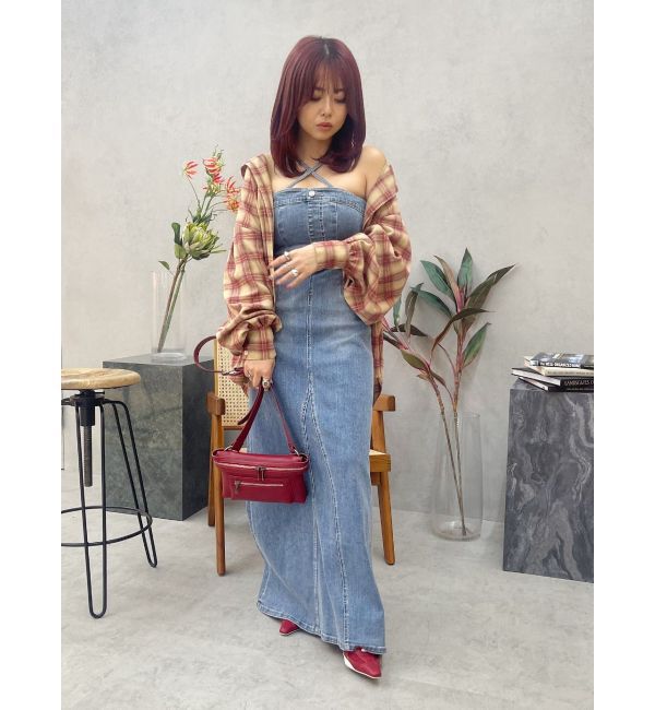 EVRIS「フーディーチェックオーバーサイズシャツ【セットアップ着用可能】」|シャツ・ブラウス|