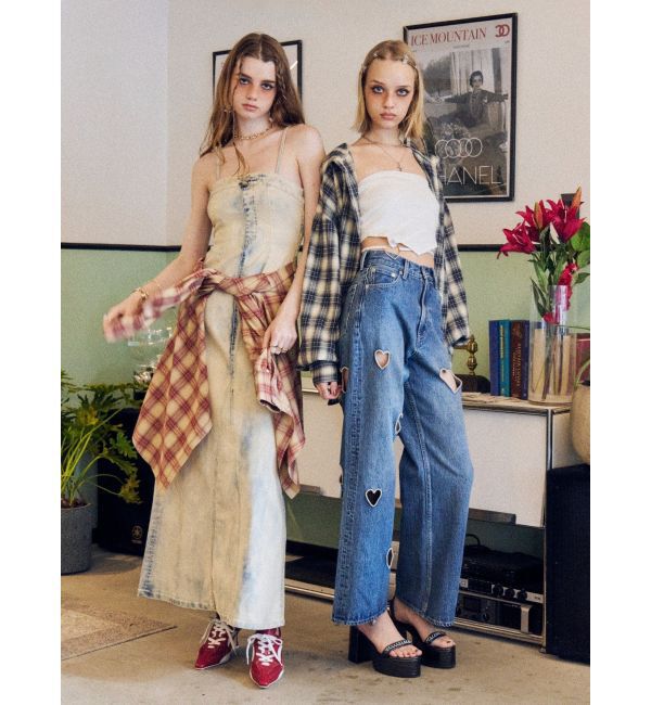 EVRIS「フーディーチェックオーバーサイズシャツ【セットアップ着用可能】」|シャツ・ブラウス|